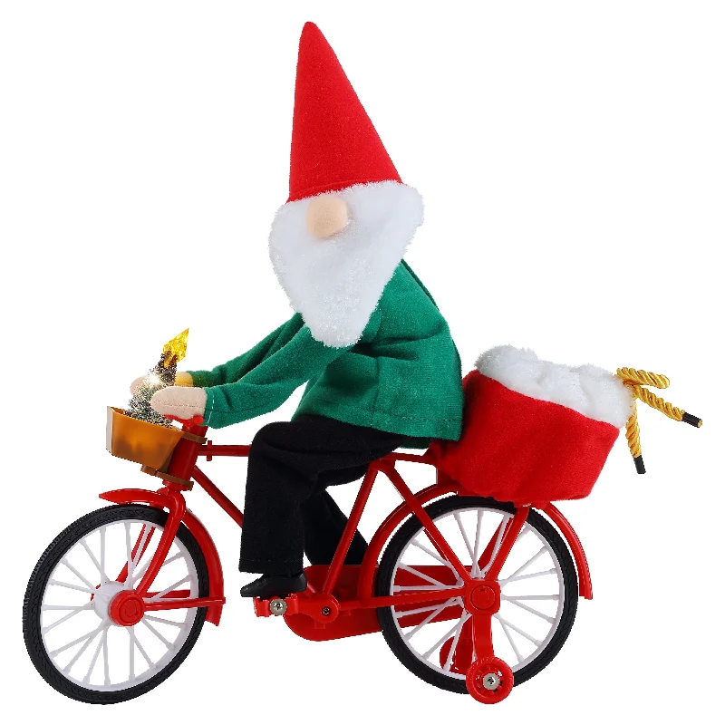 11 in. Animated Cycling Gnome