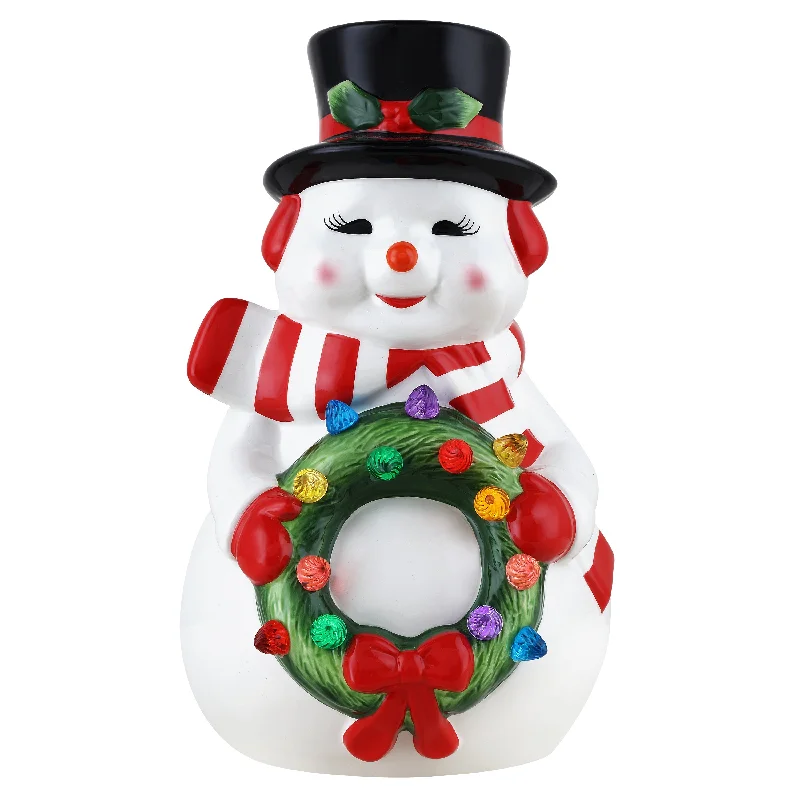 12 in. Nostalgic Ceramic Figure - Snowman