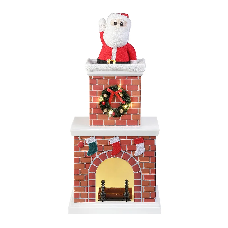 16 in. Animated Santa in Chimney