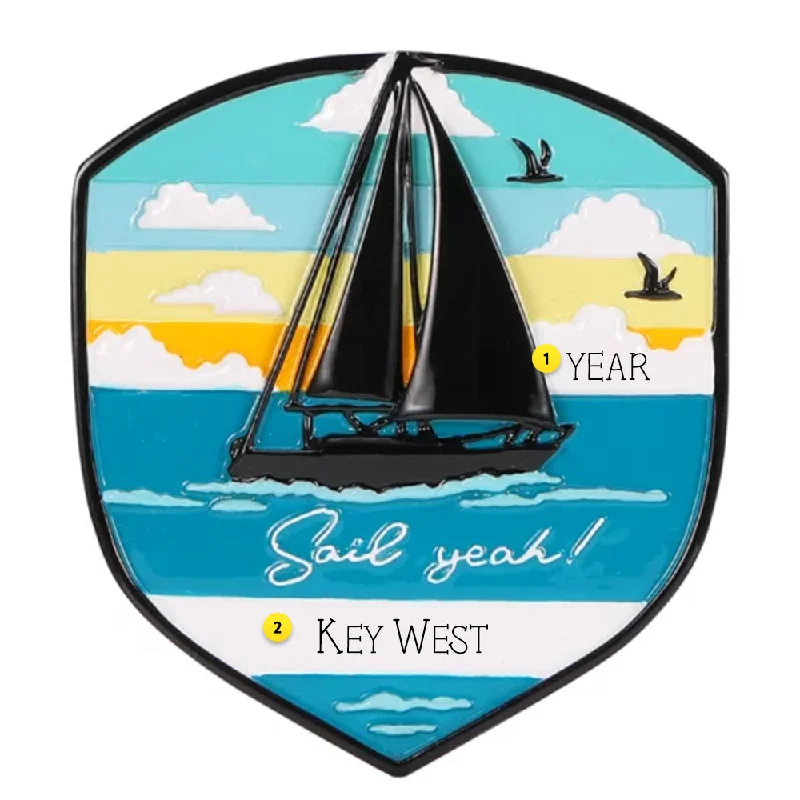 Personalized Adventure Badge Boating Ornament