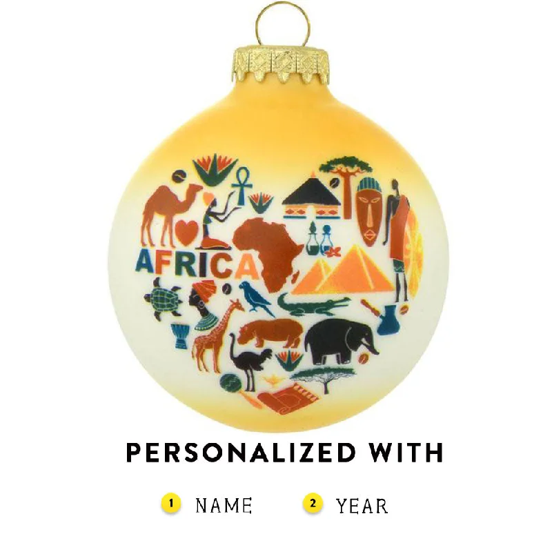 Personalized Africa Glass Ornament