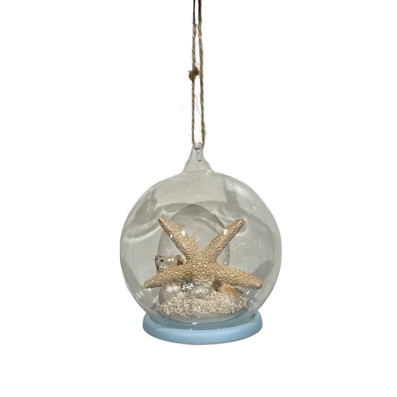 All Washed Up Sea Shell Glass Ornament 3.5” | GS