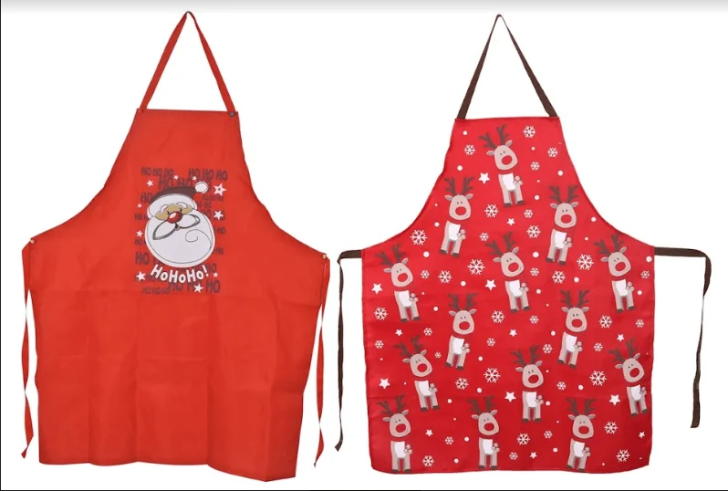 Apron Red With Cute Print Adult