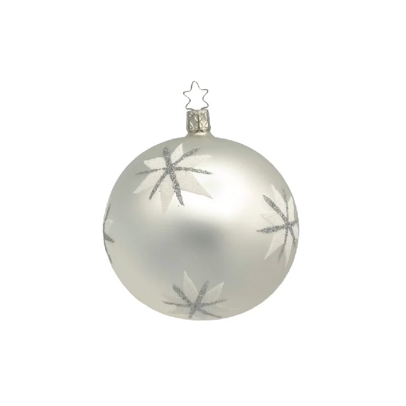 Magic Stars Ball, white matte, 6cm by Inge Glas of Germany