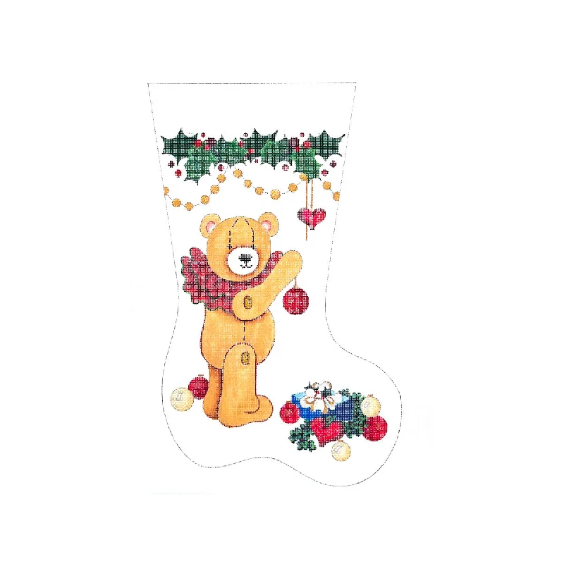 Bear with Red Ruffle Collar Midsize Stocking