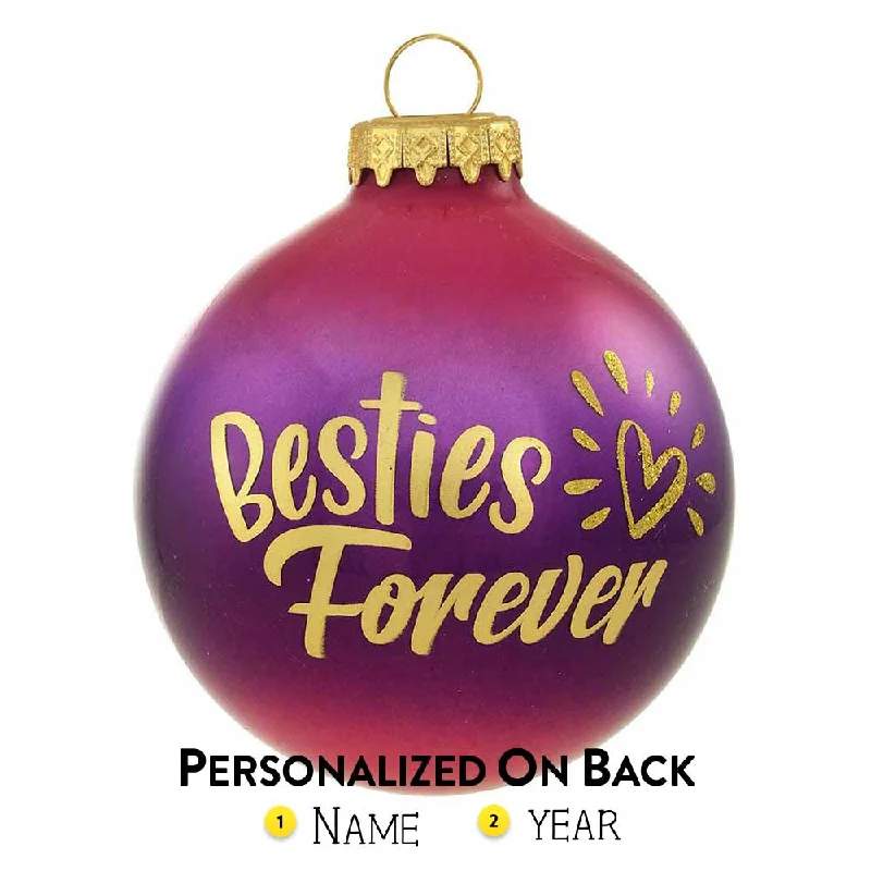 Personalized Besties Forever Glass Bulb Ornament