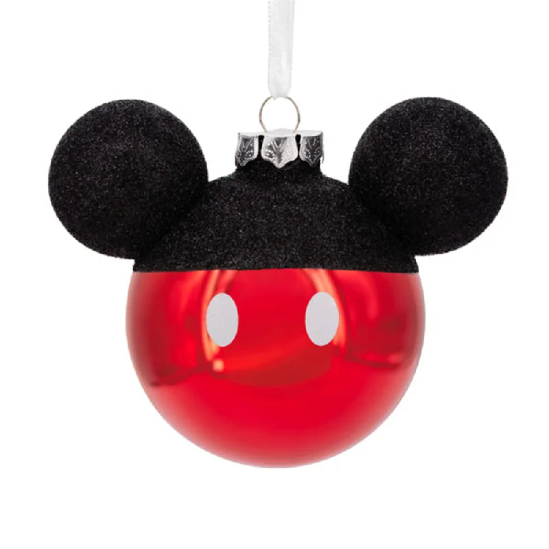 Personalized Blown Glass Mickey Mouse Icon Head Ornament