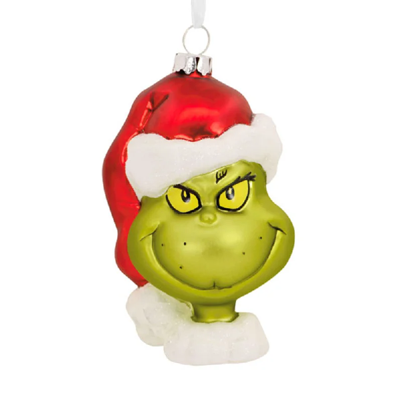 Blown Glass The Grinch Head Ornament