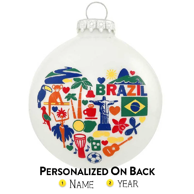 Personalized Brazil Glass Ornament