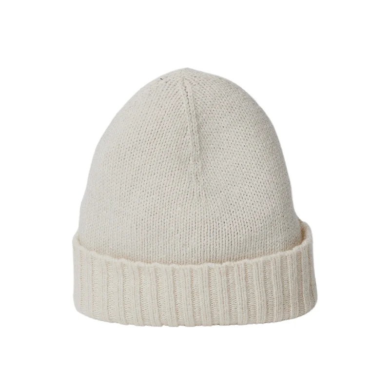 Cashmere Slouchy Cuff Beanie in Ivory