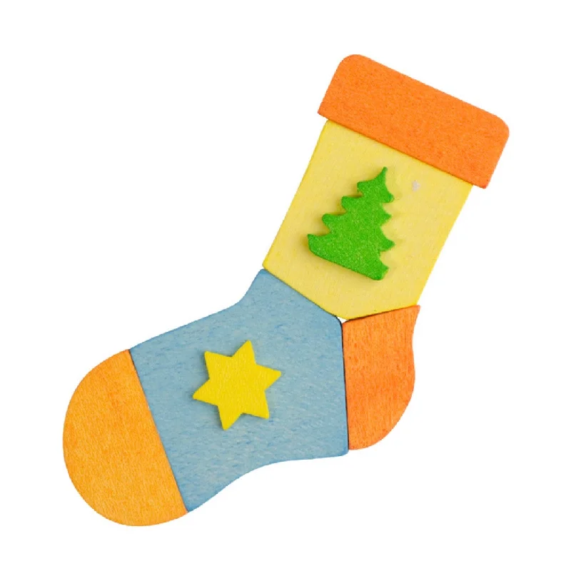 Christmas Stocking orange/yellow by Graupner Holzminiaturen