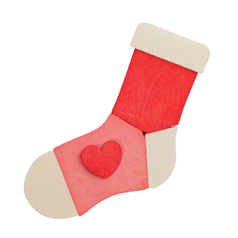 Christmas Stocking pink/red by Graupner Holzminiaturen