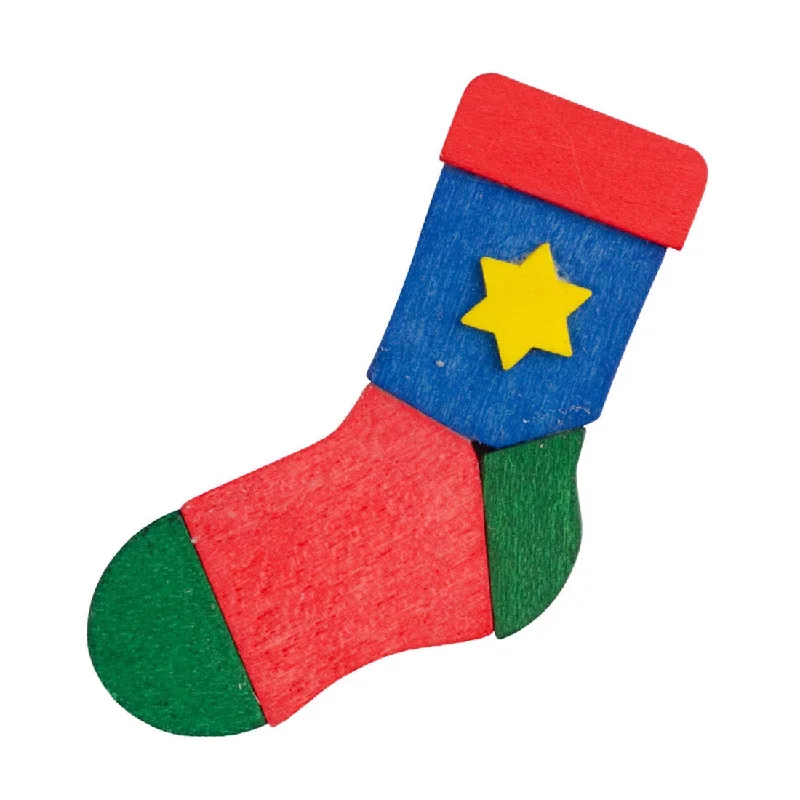 Christmas Stocking red/green by Graupner Holzminiaturen