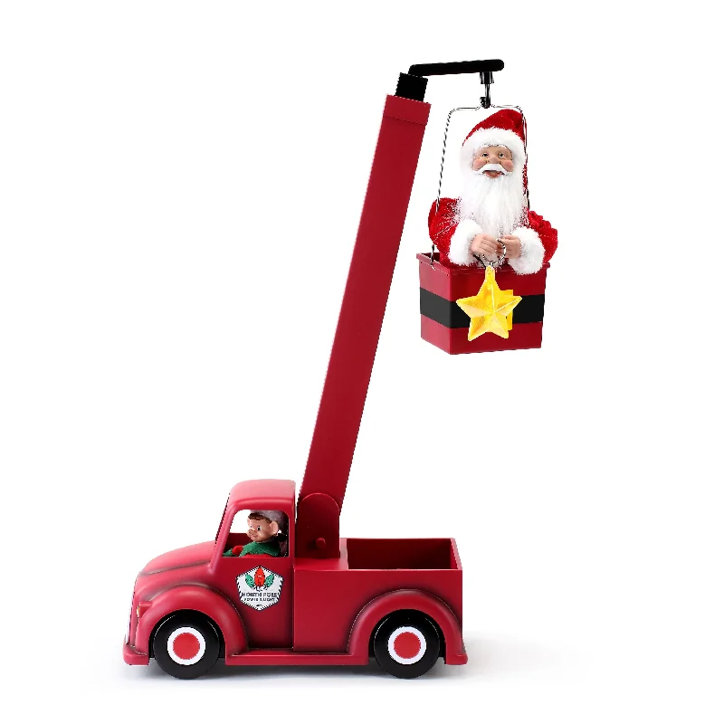 43 in. Animated North Pole Lighting Crew - White Santa