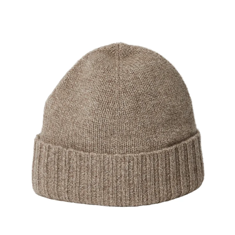 Classic Cashmere Slouchy Beanie in Taupe