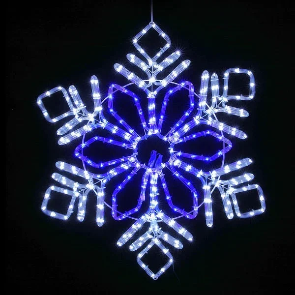 32" Cool White & Blue Motion LED Snowflake Lighted Decoration