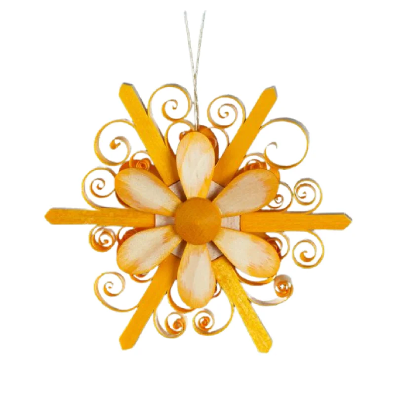 Hanging Star with Blossom, yellow by Martina Rudolph