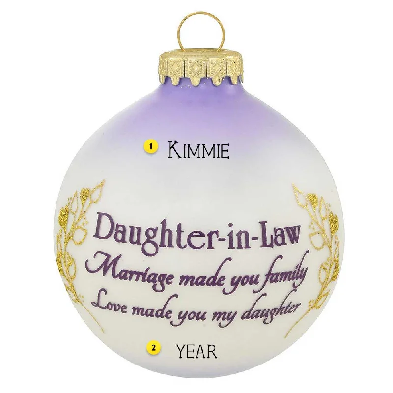 Personalized Daughter-In-Law Glass Ornament