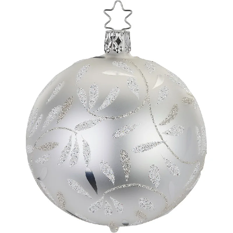 Delights Ball, white matte, 15 cm by Inge Glas of Germany