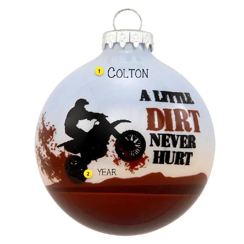 Personalized Dirt Bike Glass Bulb Ornament