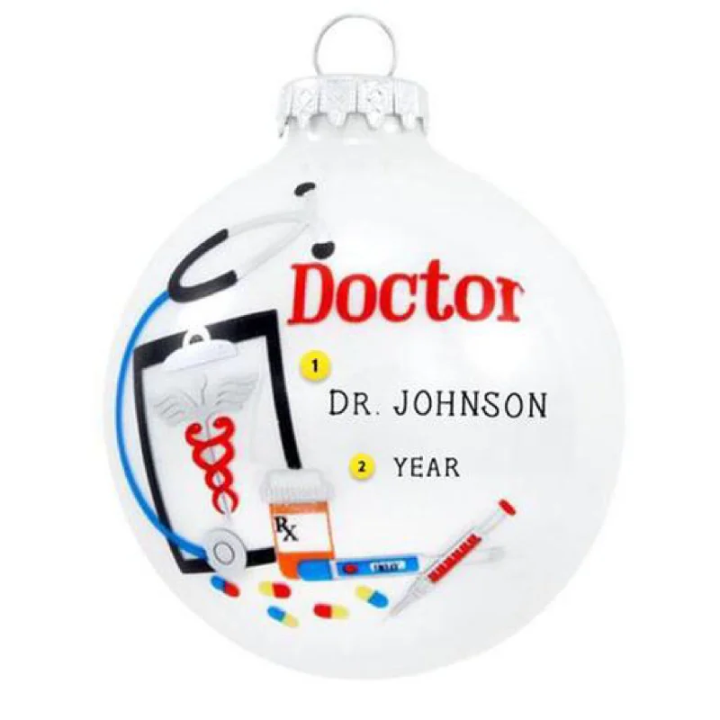 Personalized Doctor Glass Ornament