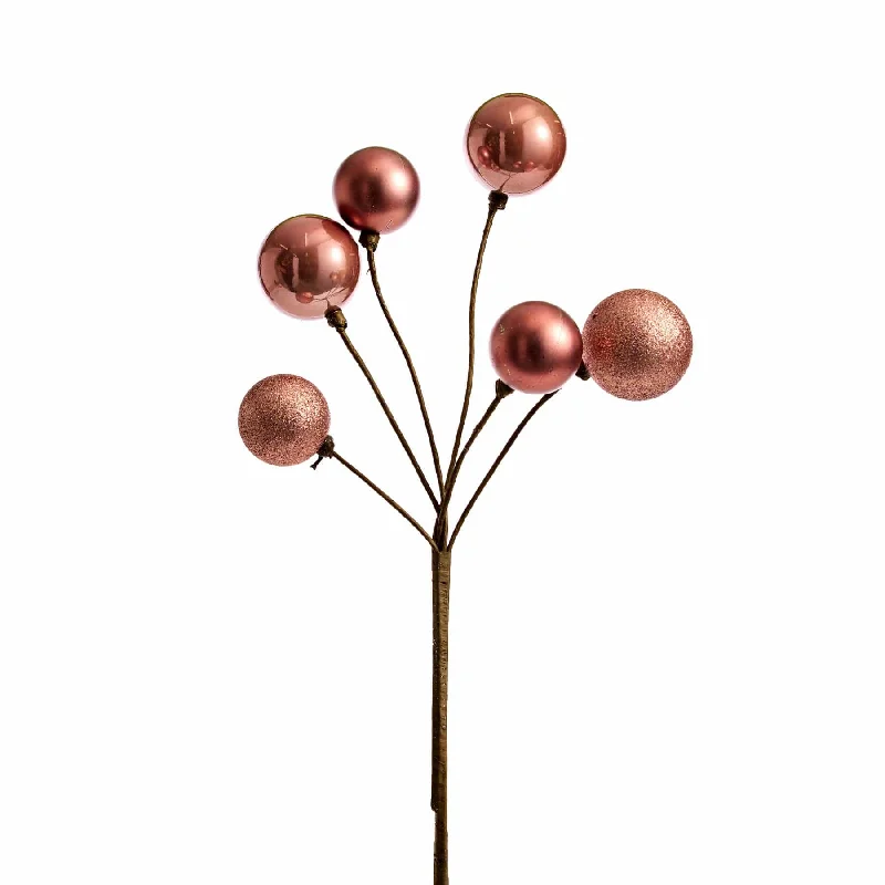 Eggnog (Pink) Bauble Cluster Stem (40cm)