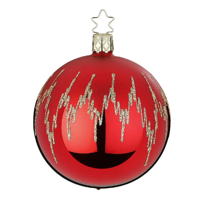 Festive Joy, red shiny, 10cm by Inge Glas of Germany