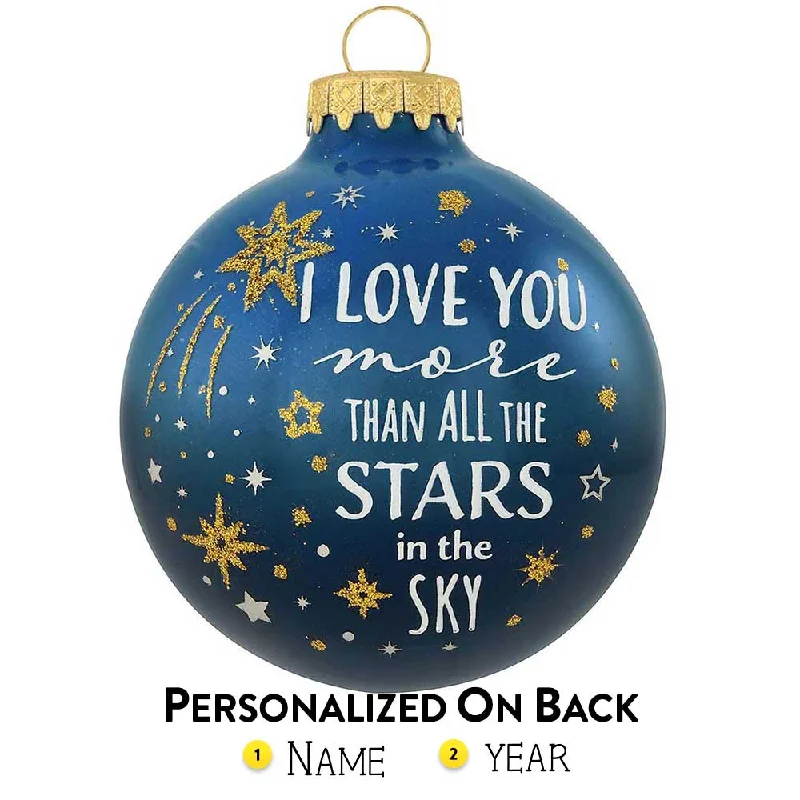 Personalized I Love You Glass Bulb Ornament