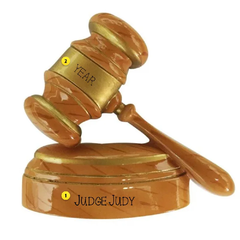 Personalized Judge's Gavel Ornament