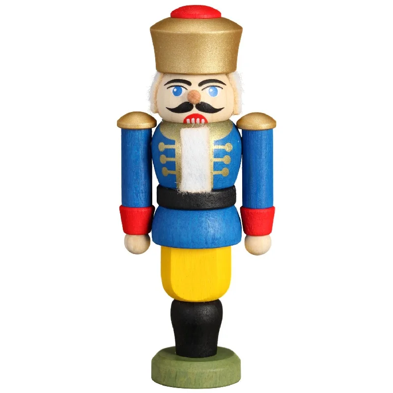 King Nutcracker, 3.5", blue by Seiffener Volkskunst