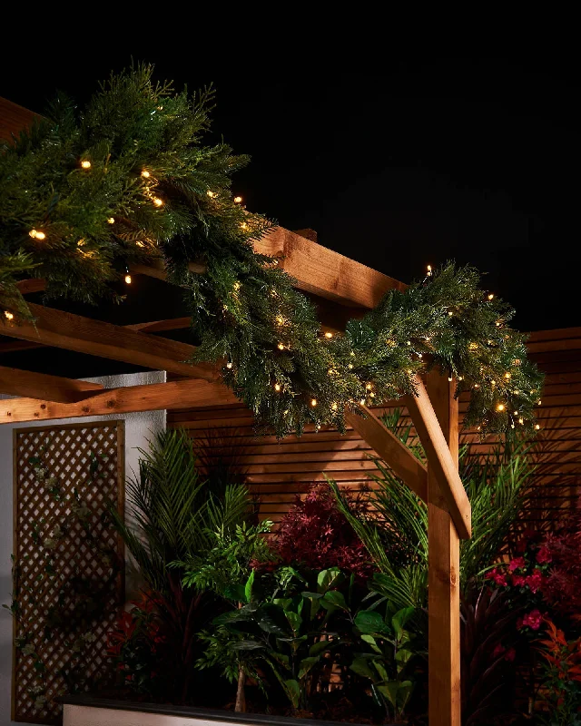 LINK PRO Connectable Pre-Lit Natural Fir Garland, 3 m