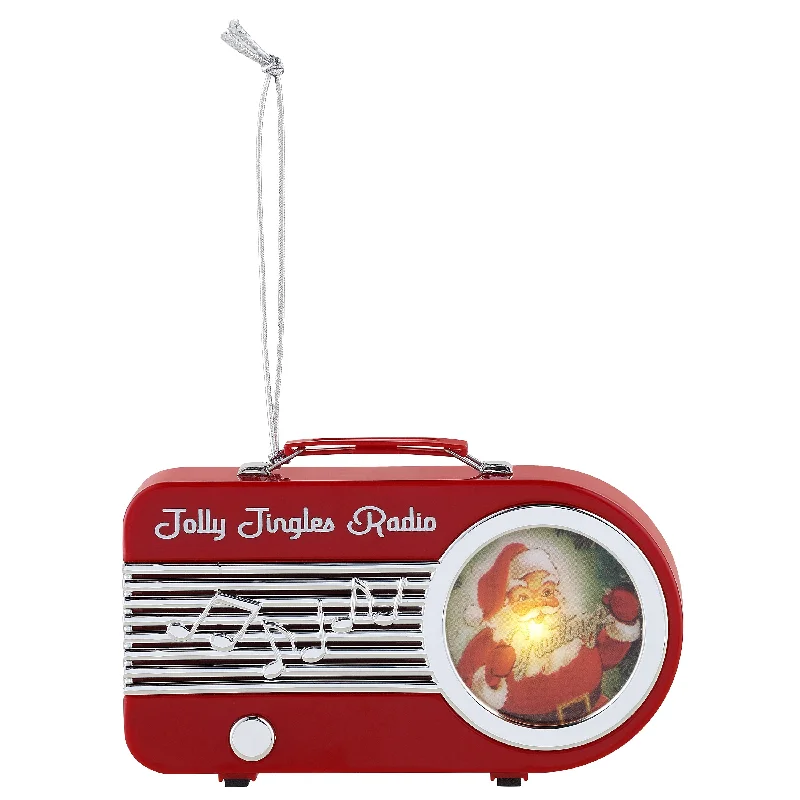 4 in. Retro Radio Ornament - Red