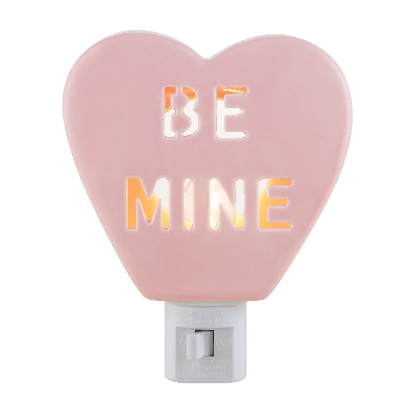 Miss Valentine Ceramic Candy Heart Be Mine Pink Nightlight