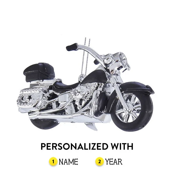 Personalized Motorcycle Ornament - Black