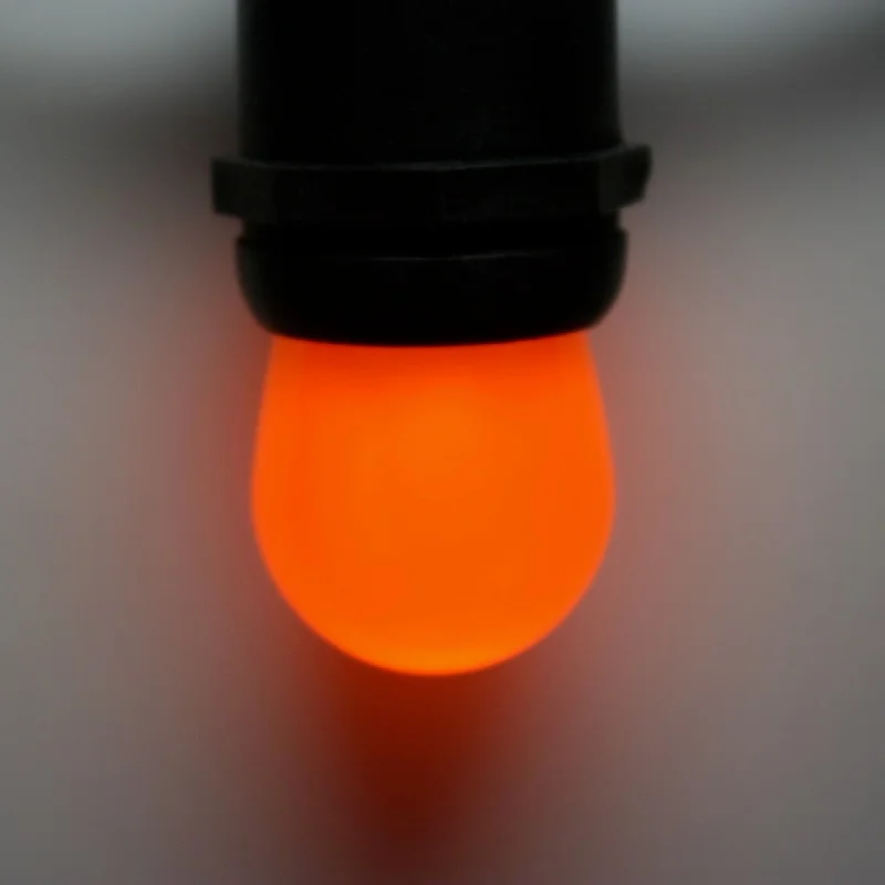 S11 Orange Opaque LED Bulbs E26 Bases (25 Pack)