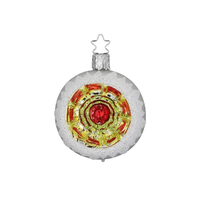 Ornament Reflection, white matte, 6cm by Inge Glas of Germany