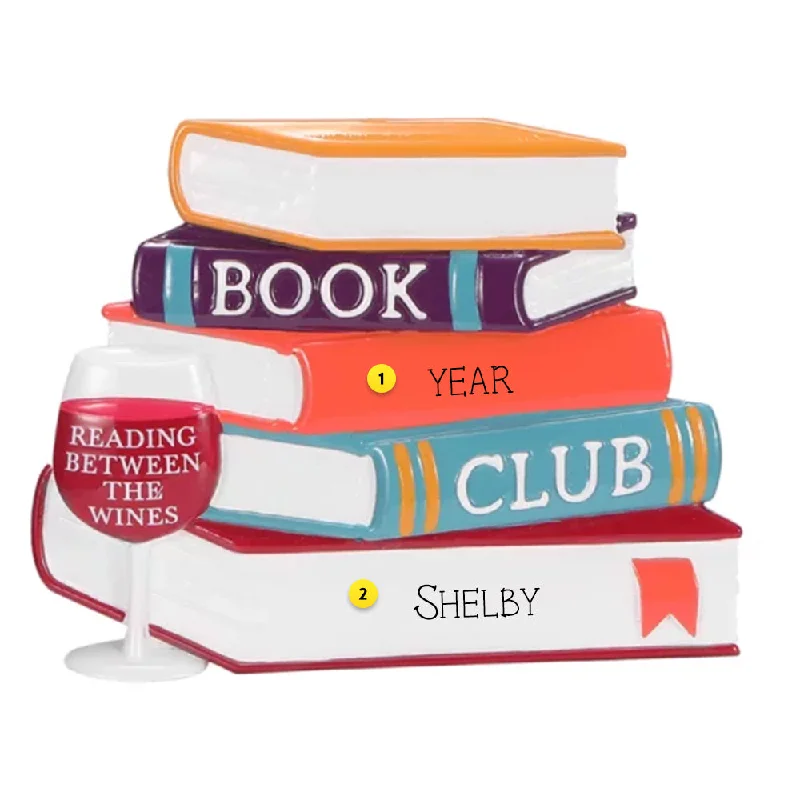 Personalized Book Club with Wine Ornament