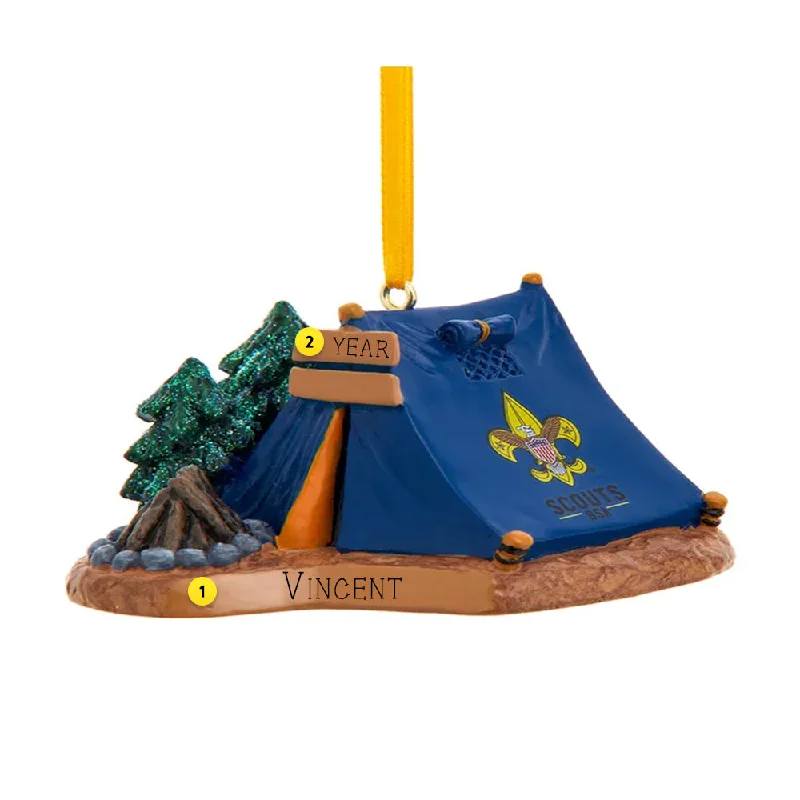 Personalized Boy Scouts of America Cub Scout Tent Ornament