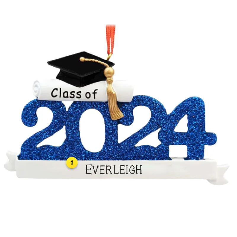 Personalized Class of 2024 Graduation Ornament - Blue