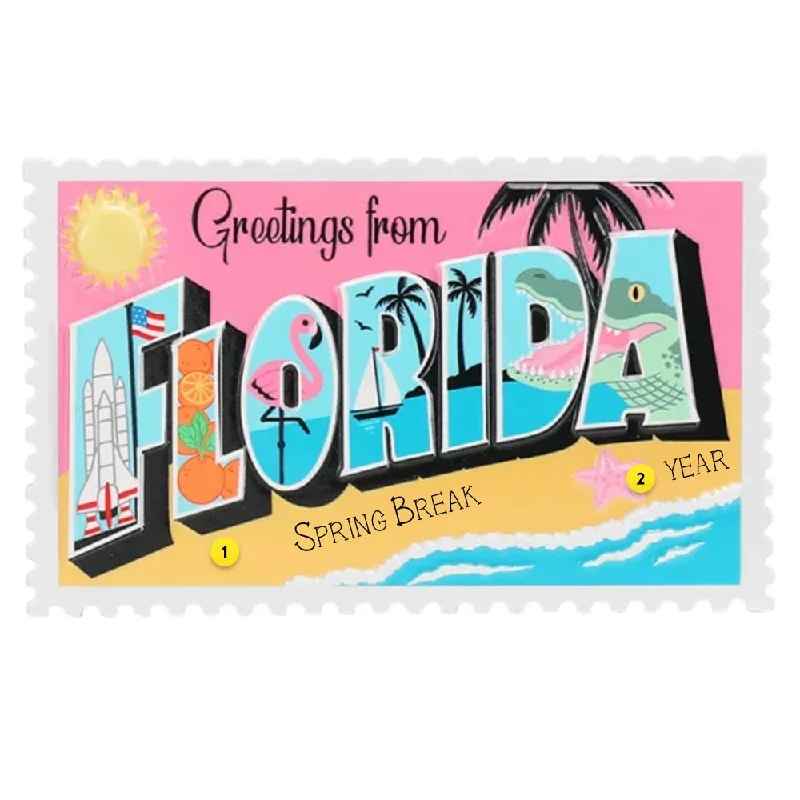 Personalized Florida Postcard Ornament