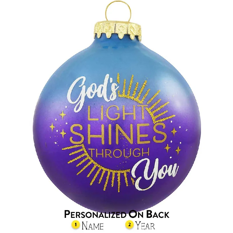 Personalized God's Light Shines Through Bulb Ornament