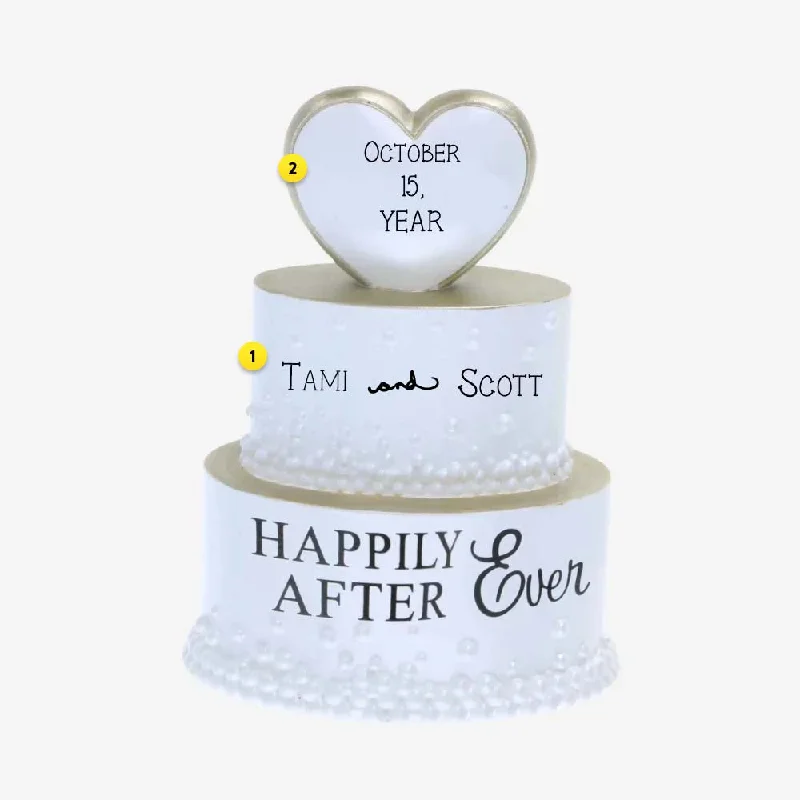 Personalized Happily Ever After Wedding Cake Ornament