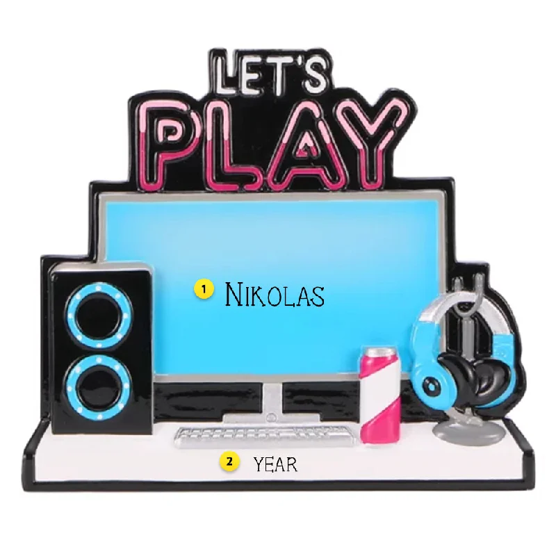 Personalized Let's Play Gaming Computer Ornament