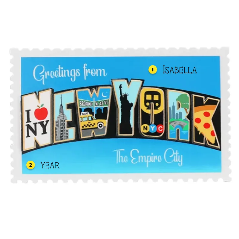 Personalized NYC Postcard Ornament