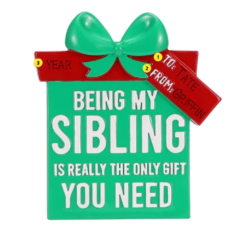 Personalized Sibling Gift Box-Red & Green Ornament