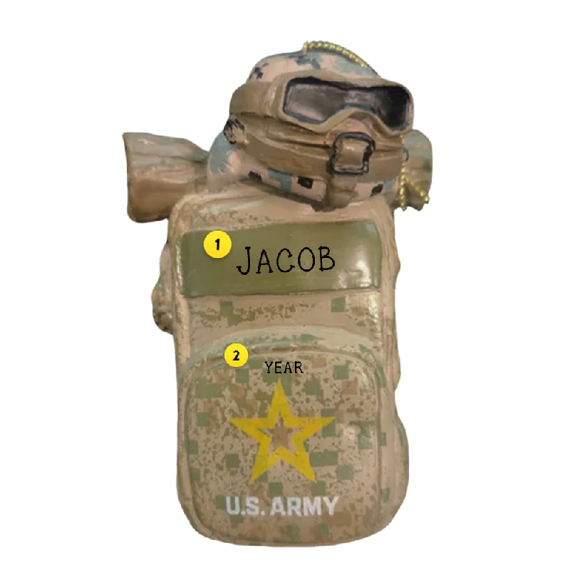 Personalized U.S. Army® Backpack with Helmet Ornament