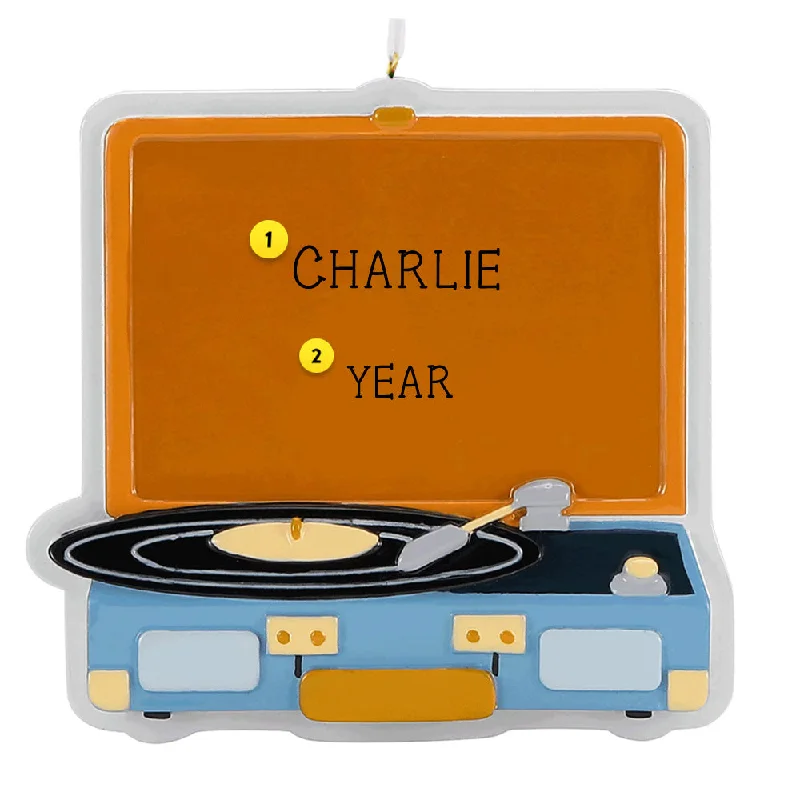 Personalized Vintage Record Player Ornament