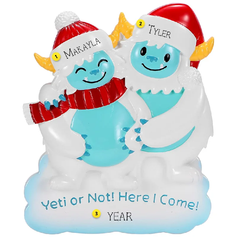 Personalized Yeti Expecting Couple Ornament