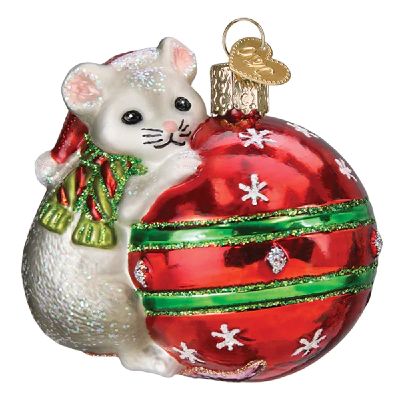 Playful Christmas Mouse Ornament - Old World Christmas