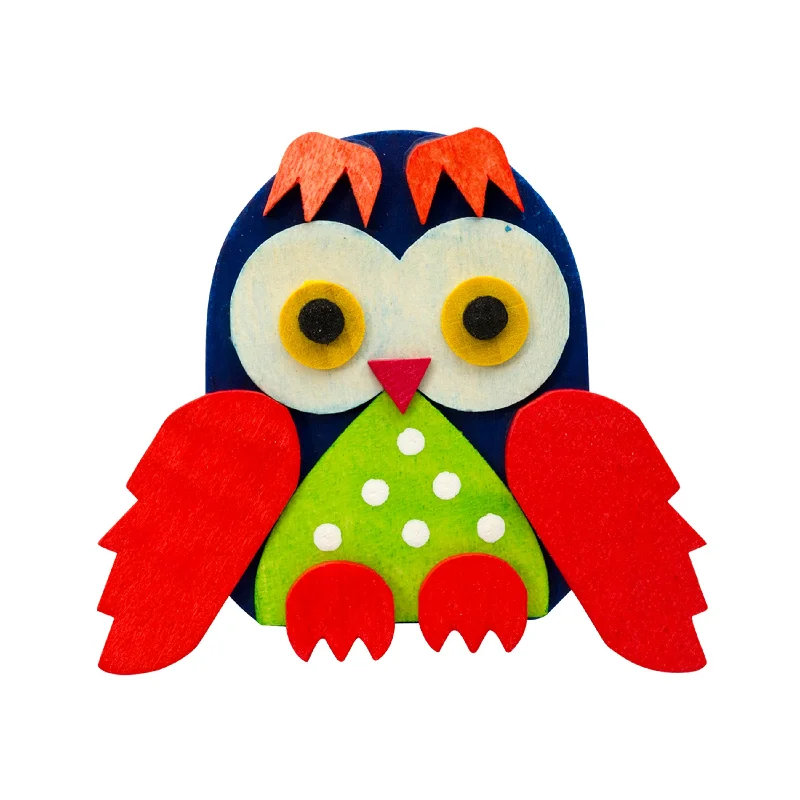 Red and Blue Owl on Clip Ornament by Graupner Holzminiaturen